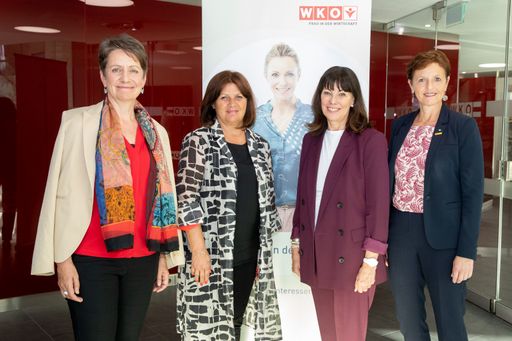 Fototext (von links): Sabine Herlitschka (IV), Renate Anderl
(AK), Martha Schultz (WKÖ), Maria Pein (LK), nicht am Bild Korinna
Schumann (ÖGB)