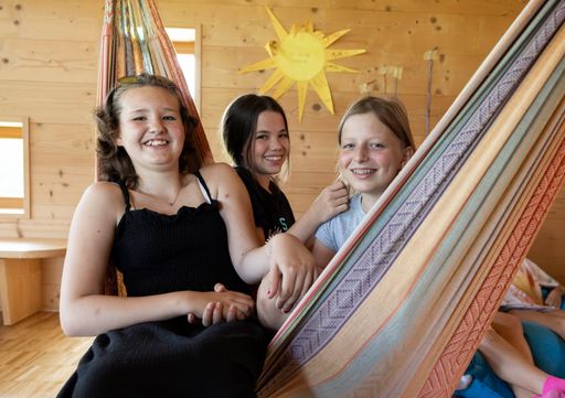  Lieblingsplatz der Kinder auf der Sonneninsel: Die
gemütliche Hängematte