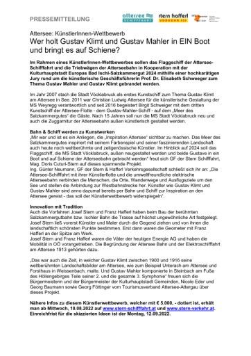 Vorschau Bild von Pressetext KünstlerInnen-Wettbewerb Attersee