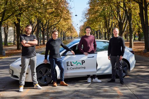 Vorschau Bild von Die Gründer mit einem ELOOP Tesla
