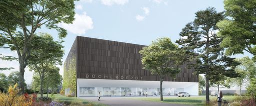 Steirisches Architekturbüro Pittino & Ortner
gewinnt Architekturwettbewerb – der Neubau für 130.000 Laufmeter
Bücher wird ein besonders klimafreundlicher Holzhybridbau