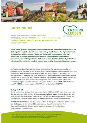 Vorschau Bild von Pressemitteilung: Styrian Iron Trail in Erzberg-Leoben
