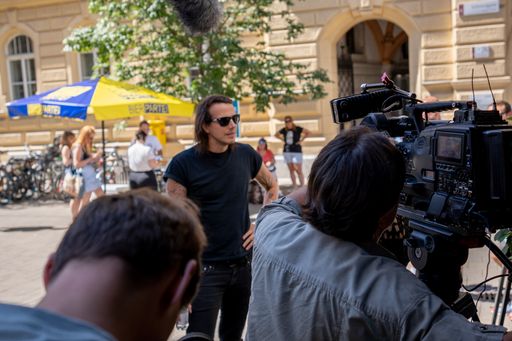 Vorschau Bild von Dominik Wlazny (Marco Pogo) besucht im Rahmen der
"Mei' Präsident"-Kampagne auch Graz