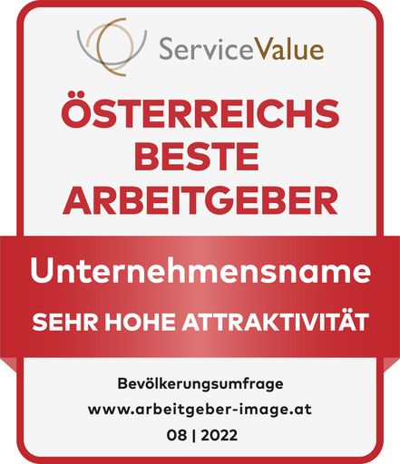 Quality seal "Österreichs beste Arbeitgeber 2022". Source:
ServiceValue GmbH. All text and photography copyrights lie with
ServiceValue GmbH This photo may only be used for editorial purposes
and solely in connection with the press release "Österreichs beste
Arbeitgeber". / Weiterer Text über ots / Die Verwendung dieses
Bildes ist für redaktionelle Zwecke unter Beachtung ggf. genannter
Nutzungsbedingungen honorarfrei. Veröffentlichung bitte mit
Bildrechte-Hinweis.