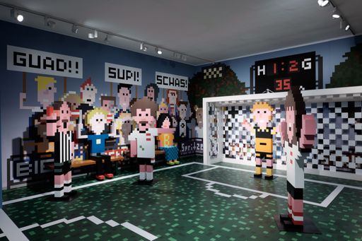Ausstellungsansicht „PIXELS by CryptoWiener“, 26.08.22 –
26.02.23, OK Linz
