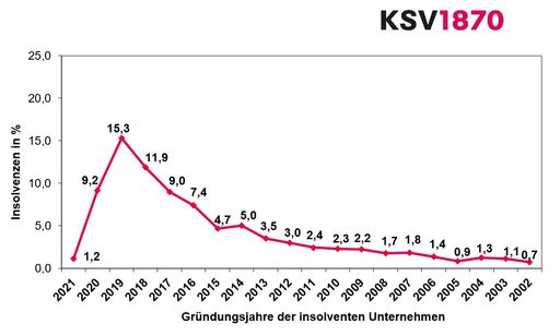 KSV1870 Analyse Insolvenzen nach Gründungsjahren