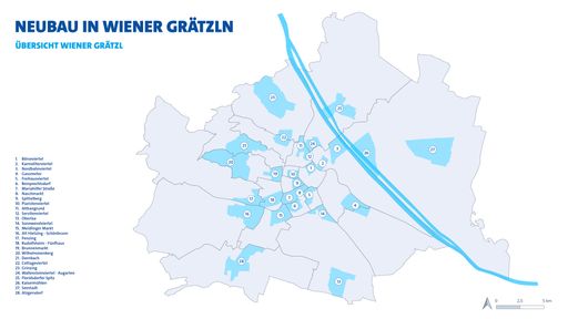 Vorschau Bild von Grafik Übersicht 28 Wiener Grätzl