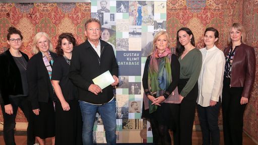 Vorschau Bild von BILD zu OTS – Team der Klimt-Foundation bei der Präsentation der
Gustav Klimt-Datenbank im Leopold Museum