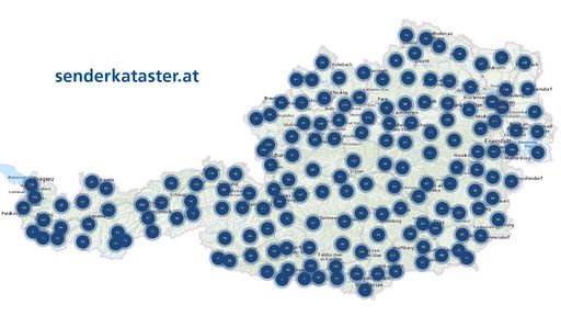 Deutlich vereinfacht iwurde die Suche nach einer
bestimmten Mobilfunkstation in der dynamischen Österreich-Karte.