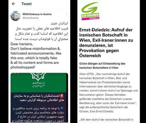 Stellungnahme der Iranischen Botschaft über eine
Falschmeldung von Grünen