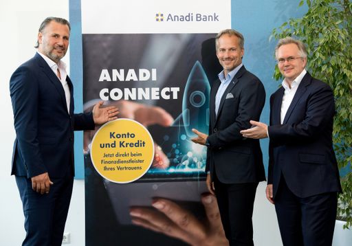 v.l.n.r.: Alp Dalkilic (CDO Anadi Bank), Markus
Herzl (Head of Partnership Banking Anadi Bank), Christian Kubitschek
(CEO Anadi Bank)