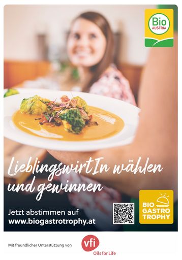 BIO AUSTRIA prämiert herausragende
Bio-Gastronomiebetriebe