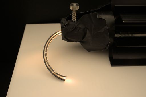 Vorschau Bild von Das erste einfache Objekt als Proof of Concept aus
einem eigens hergestellten Filament aus optischen Fasern.