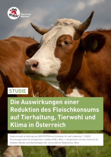 Vorschau Bild von Ergebnisse der VIER PFOTEN Studie zu den Auswirkungen einer Fleischreduktion auf Tierhaltung, Tierwohl und Klima
