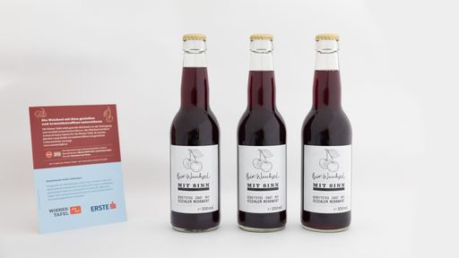 Das Weltspartagsgeschenk 2022: "Sirup mit Sinn", ein
Kooperationsprojekt zwischen Wiener Tafel und Erste Bank