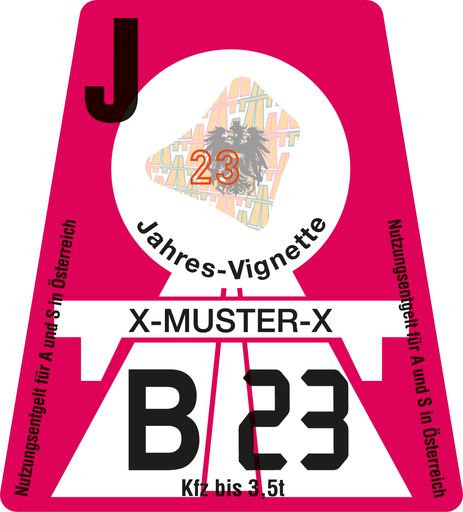 Die neue Klebevignette kommt 2023 in der Farbe
Purpur.