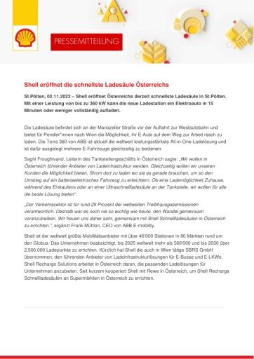 Vorschau Bild von Pressrelease Shell Austria