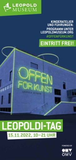 Vorschau Bild von Flyer #OffenfürKunst am 15. November: Leopold Museum und OMV feiern Leopoldi-Tag