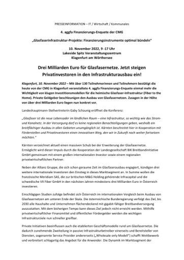 Vorschau Bild von Pressetext zur 4. aggfa Finanzierungs-Enquete der CMG (PDF)