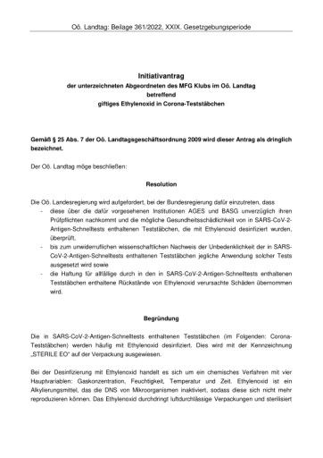 Vorschau Bild von MFG OÖ Dringlichkeitsantrag an den OÖ Landtag vom 10. November 2022