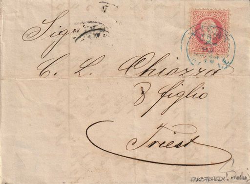  3 Kreuzer Farbfehldruckbrief in Rot statt Grün 1870