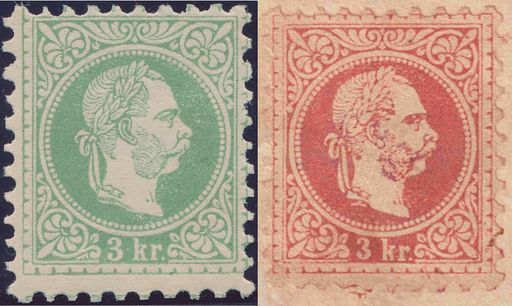 Vorschau Bild von Originalmarke 3 Kreuzer in Grün Farbfehldruck 3
Kreuzer in Rot