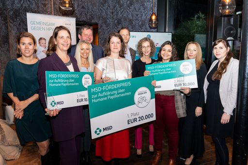 https://www.apa-fotoservice.at/galerie/30922 Am 17.11.2022 wurden
die Siegerprojekte des MSD Förderpreises zur Aufklärung über HPV
geehrt und mit einer Gesamt-Fördersumme von 40.000 Euro gefördert.