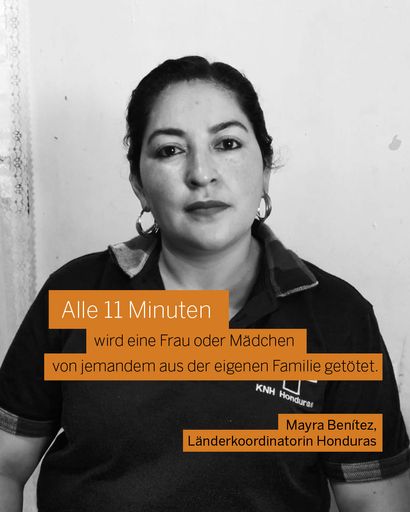 Vorschau Bild von Die Kindernothilfe-Mitarbeiterin Mayra Benitez aus
Honduras macht im Zuge der zehntägigen Onlinekampagne mit ihrem
Statement auf Gewalt gegen Frauen aufmerksam.