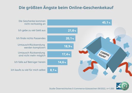 Sorge Nummer 1 beim Online-Geschenkekauf: dass die
Päckchen nicht rechtzeitig ankommen