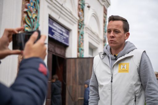 Heinz Wegerer, MA MA, Hilfswerk International, am
Kriegsschauplatz Nikopol. © Ihor Kobelniuk | Hilfswerk International