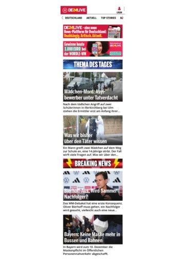 Vorschau Bild von Screenshot www.de24live.de