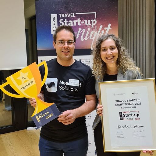 Das Start-Up Team of the Year, Ines Ganner und
Fabio Wilhelmer bei der Preisverleihung