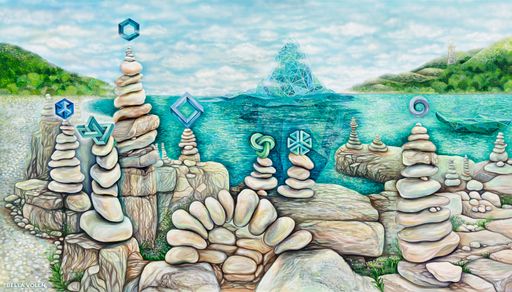 Vorschau Bild von Gemälde auf Leinwand für 3D Brillen und auch mit
Augmented Reality. Größe 125 x 220 cm. Künstlerin: Mag.art. Bella
Volen Bild: Mission & Vision
