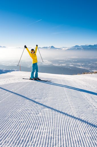 Die Skiverhältnisse auf Kärntens Pisten sind - wie
hier auf der Gerlitzen Alpe - nach wie vor top!