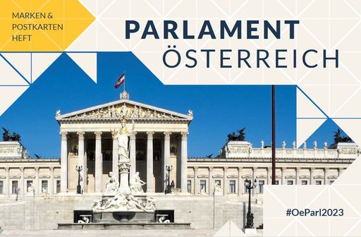 "Parlament Österreich" – Das neue Marken- und Postkartenheft
anlässlich der Wiedereröffnung des sanierten Parlamentsgebäudes