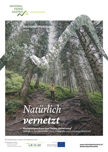  Deckblatt der Ausschreibung des Nationalparks
Austria Medienstipendiums 2023