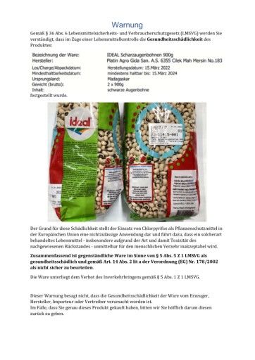 Vorschau Bild von Warnung über die Schädlichkeit vom angeführten Produkt