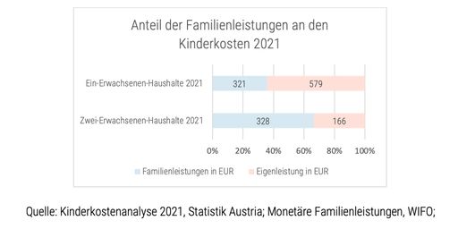 Vorschau Bild von Tabelle mit dem Anteil der Familienleistungen an den Kinderkosten
2021