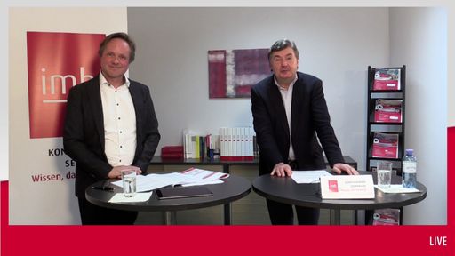 Vorschau Bild von Manfred Hämmerle und Andreas Salcher bei der
Studienpräsentation des imh Weiterbildungsindex (WEBI) 2023