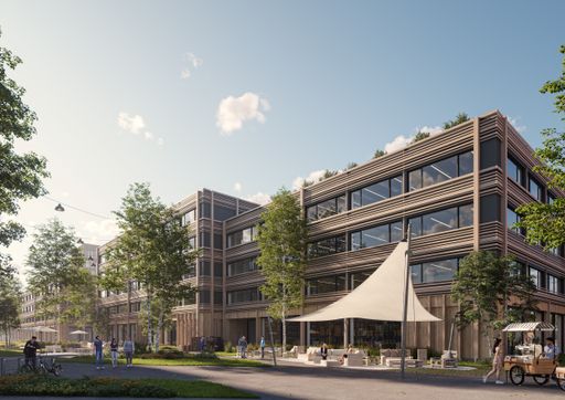 Vorschau Bild von Das Projekt Timber Factory entwickelt UBM gemeinsam
mit der ARE. Auf dem Grundstück an der Baubergerstraße entsteht auf
28.000 Quadratmetern ein gemischt genutztes Quartier mit Produktion,
Gewerbehof, Büros und Einzelhandel.