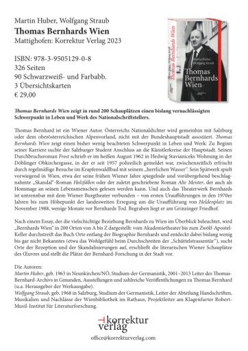 Vorschau Bild von Pressetext des Titels "Thomas Bernhards Wien"