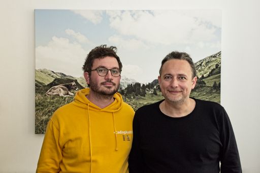  BarnVentures Gründer Florian Bauer (links) und
Filip Zganjer (rechts) im neuen Headquarter in der Wiener
Alpenmilchzentrale.
