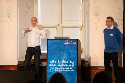 Vorschau Bild von Co-CEOs ROland Bair (links) und Christian Gruber
(rechts) auf der 49. Untis-Tagung in Salzburg