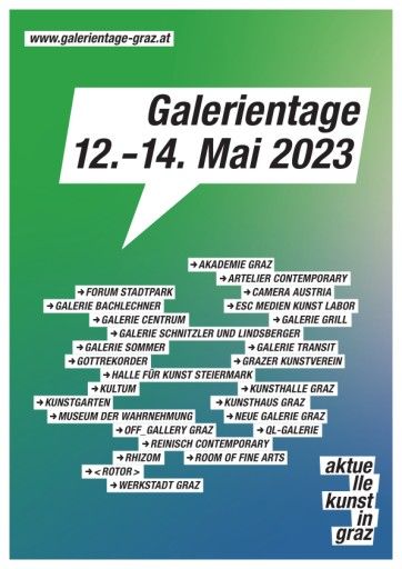 Vorschau Bild von Programm der Galerientage Graz 2023