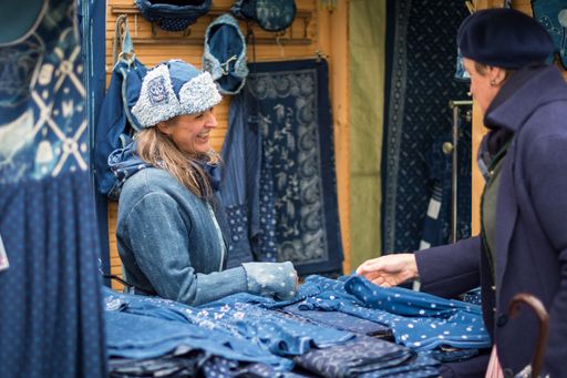  Blaudruck-Aussteller beim Färbermarkt in Gutau