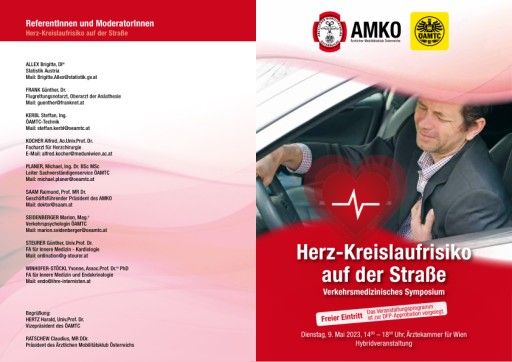  Programm Symposium "Herz-Kreislaufrisiko auf der Straße" am 09.05.2023