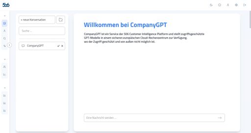 Chatoberfläche von der Customer Intelligence