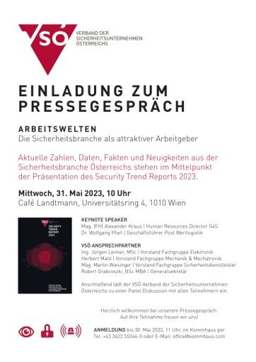  Einladung Pressegespräch VSÖ Verband der Sicherheitsunternehmen Österreichs