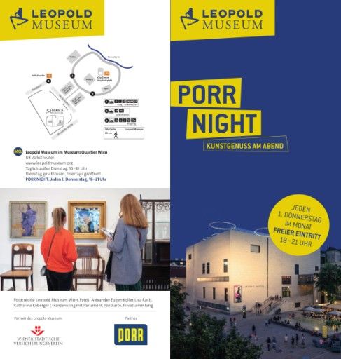 Vorschau Bild von Folder mit allen Informationen zu den PORR Nights im Leopold Museum