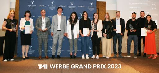 Das Foto zeigt die Sieger der diesjährigen T.A.I.
WERBE GRAND PRIX Awards